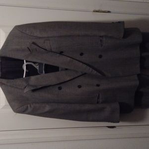 Lazzi men's suit Gray small checkered double-breasted